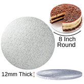 1 Board - 8" Round Cake Drums - Silver Cake Drum